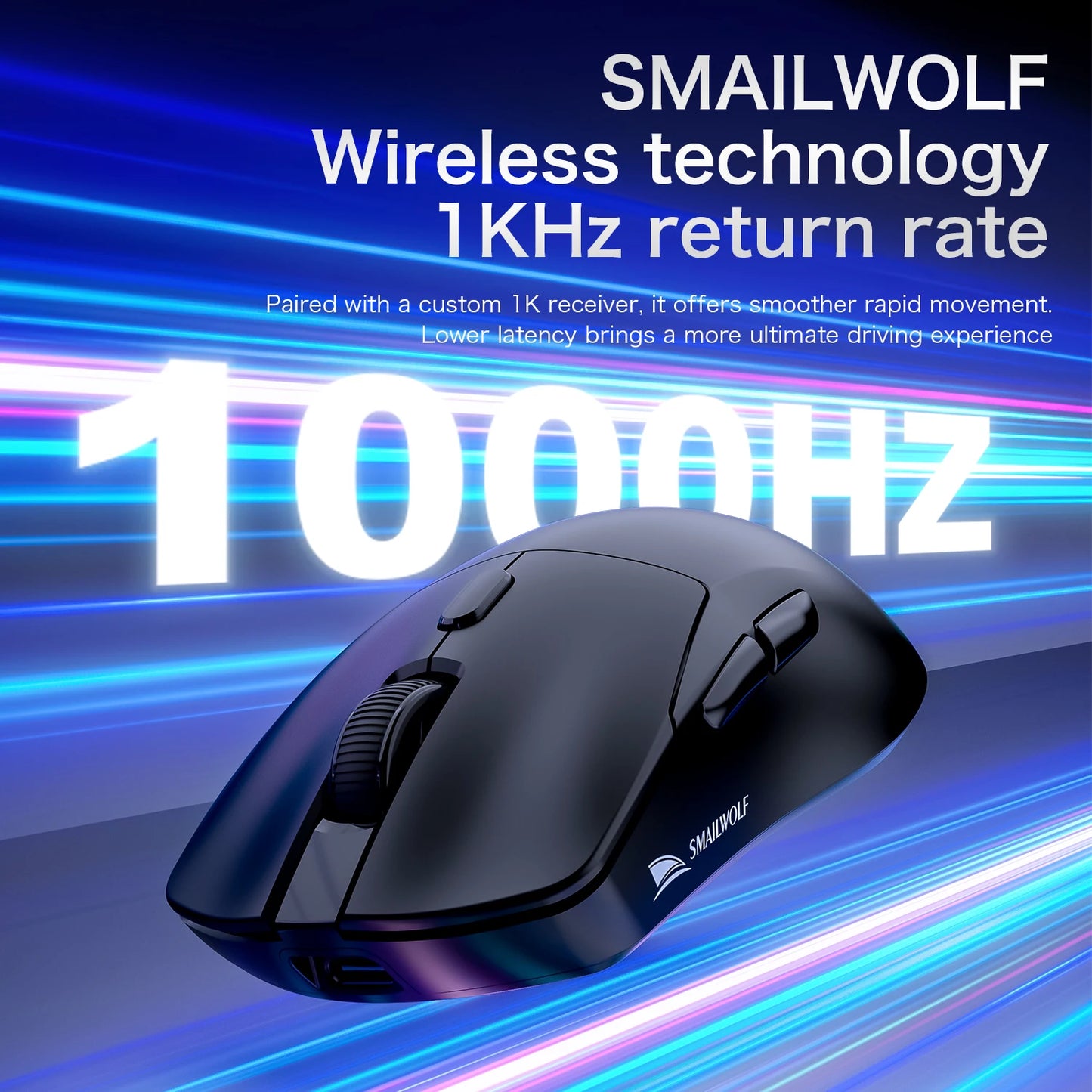 Ratón Inalámbrico SMAILWOLF M3 PRO con Bluetooth de Tres Modos, para Juegos, Portátil, Escritorio, PAW3311, con Cable, Ligero, para FPS