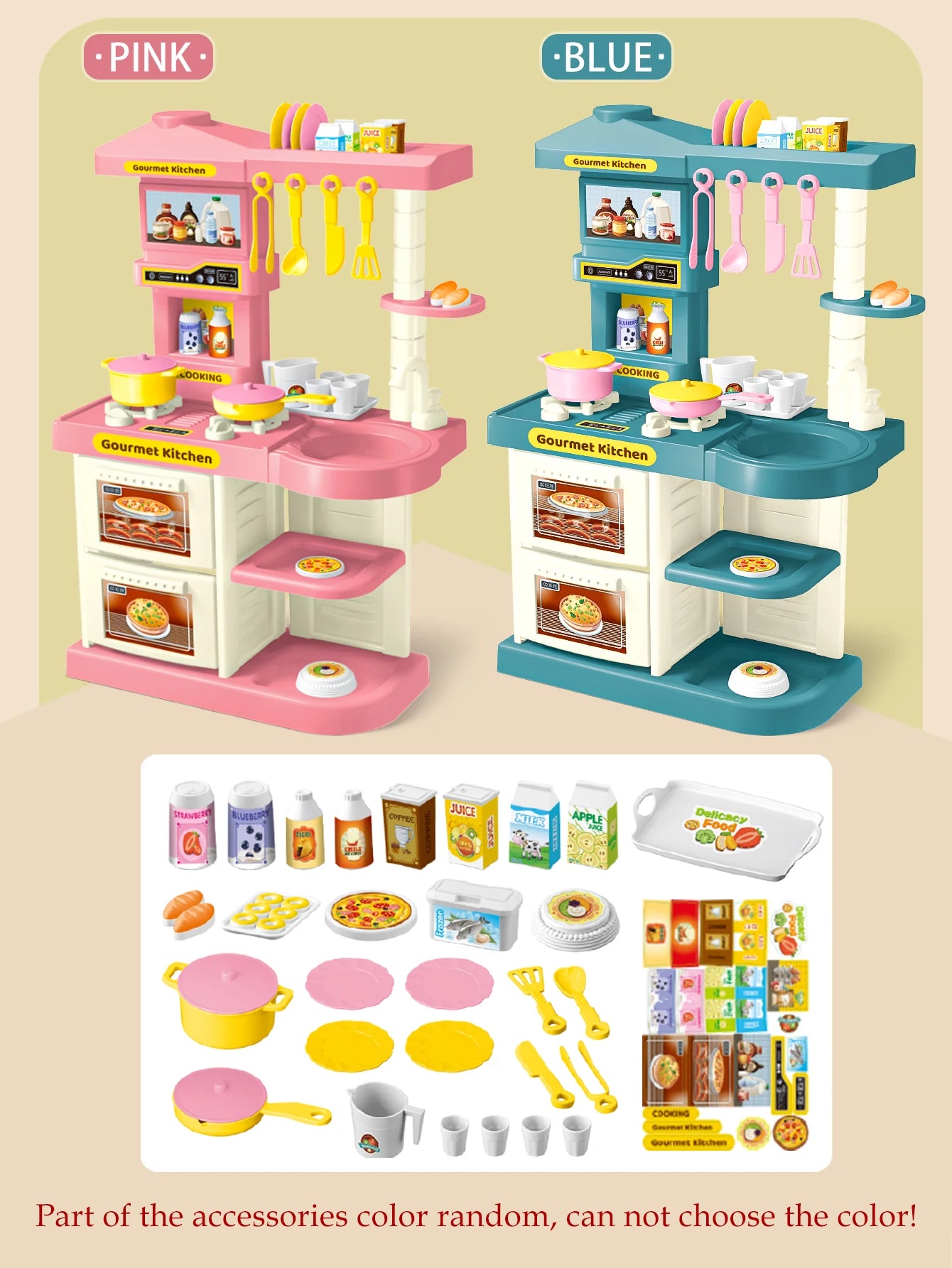Los niños juegan accesorios de cocina, juego de juguetes, alimentos de cocina, sartenes, ollas de leche, pan, tenedor para niños mayores de 3 años y niñas