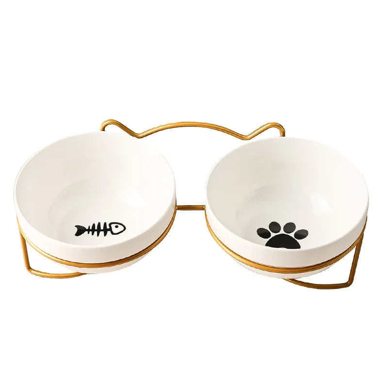 1-3 uds protección Cervical creativa suministros para mascotas tazón doble de cerámica para gatos tazón de cerámica para gatos tazón de comida tazón de comida para perros agua potable tazón de comida