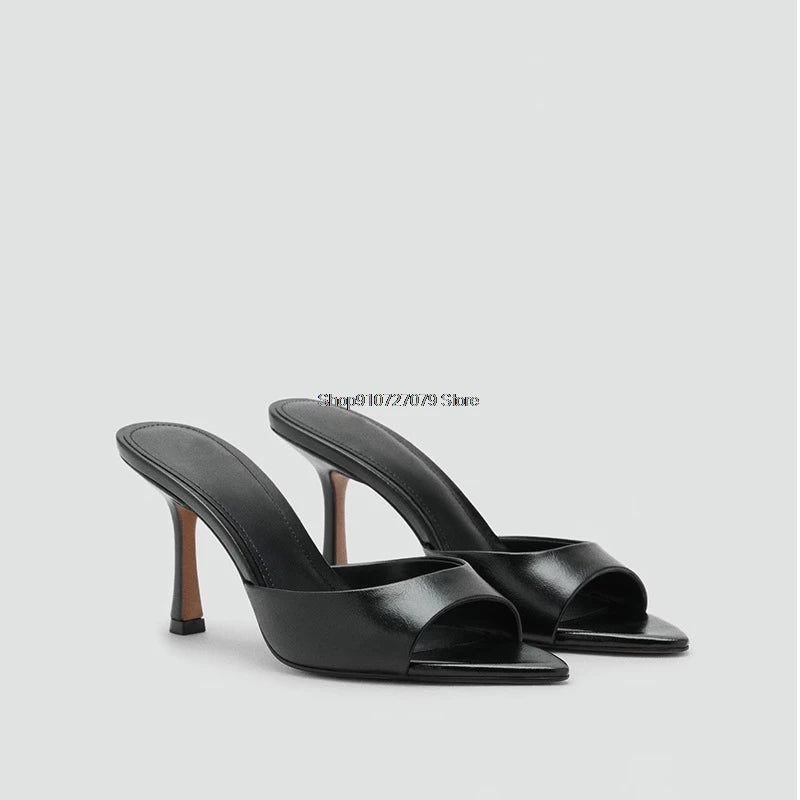 Sandalias de Tacón Alto para Mujer, Primavera-Verano 2026, Nuevas Sandalias Elegantes de Cuero Pintado, Sandalias de Tacón Alto para Uso en Exteriores