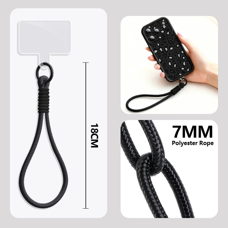 Funda para Teléfono con Estampado de Leopardo y Correa para iPhone 18 17 Pro Max 17e 16 15 14 Pro Max 13 12 Pro, a Prueba de Golpes, de TPU Suave con Cordón