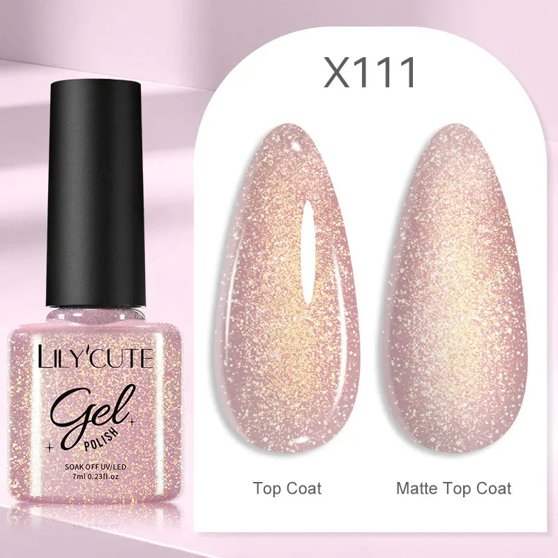 LILYCUTE-esmalte en Gel para uñas, barniz semipermanente para manicura, con LED UV, 129 colores, 7ML