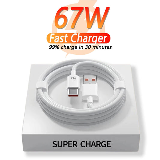 Cargador Superrápido USB de 67W para Xiaomi, Adaptador de Corriente, Cable Tipo C para Mi 12 11 6A, POCO X5 X4 Pro Note 9 10 11