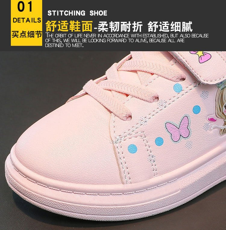 Zapatillas-zapatos informales para chico, zapatillas de deporte para niño, zapatos superiores de cuero para niña, zapatos blancos pequeños para niño, primavera 2023