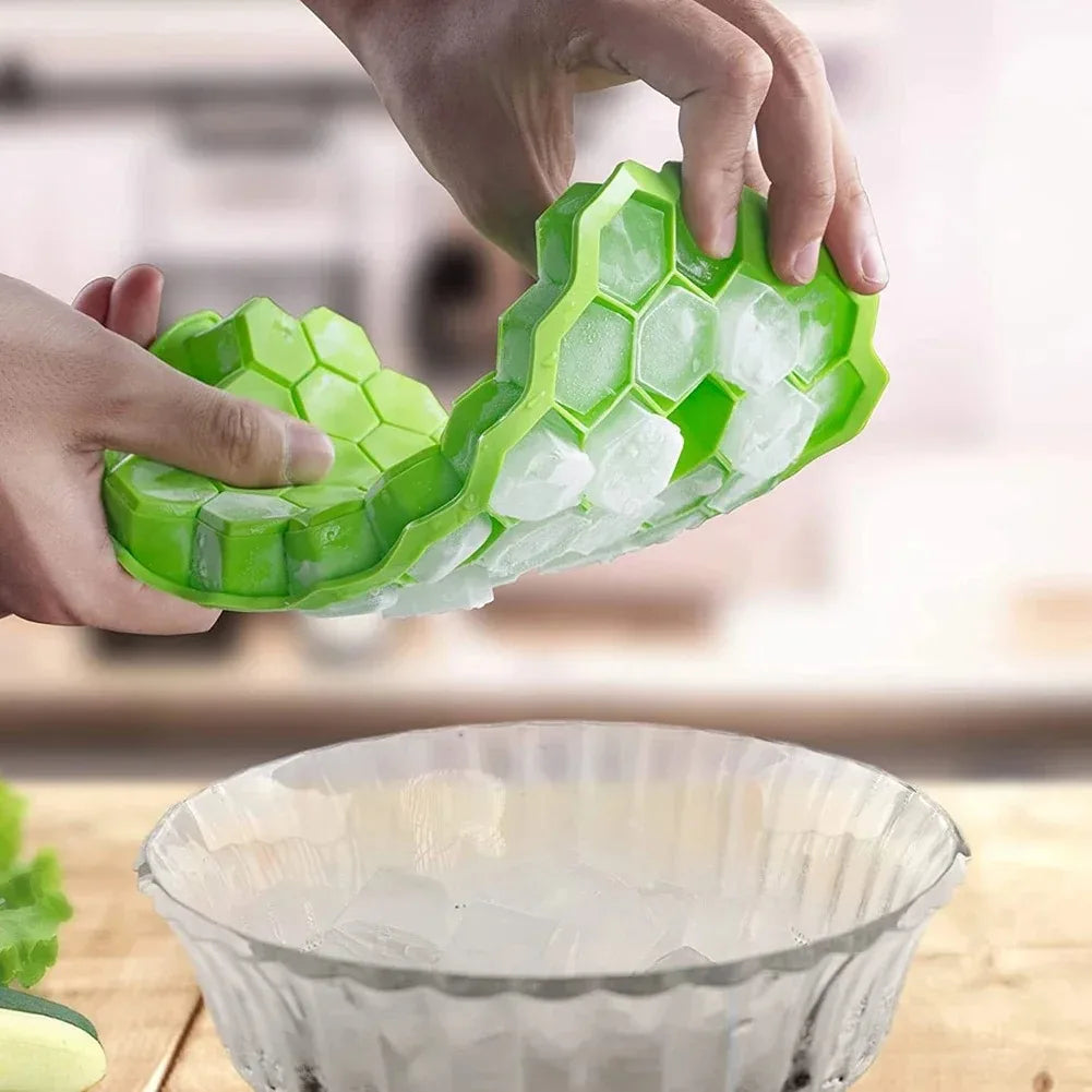 Molde para cubitos de hielo de 37 cavidades, molde para cubitos de hielo de silicona reutilizable, máquina para hacer helados sin BPA con tapas, molde para paletas DIY, bandejas para cubitos de hielo