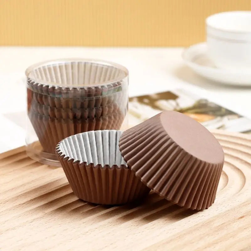 100 Uds. Tazas desechables para muffins, moldes para tarta de huevo, tazas para magdalenas resistentes al calor, revestimientos de papel grueso para magdalenas, moldes para tarta, herramientas para hornear