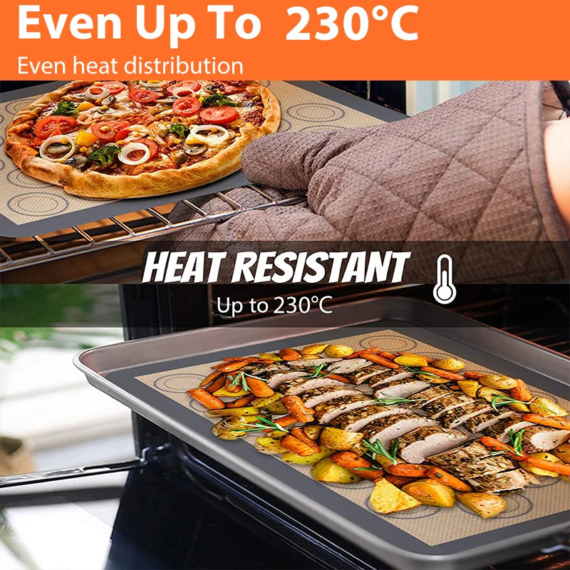 Estera de silicona para horno, fina de 0,4mm, reutilizable, antiadherente, resistente al calor, revestimiento de hojas, herramientas para hornear para galletas, 1 ud.