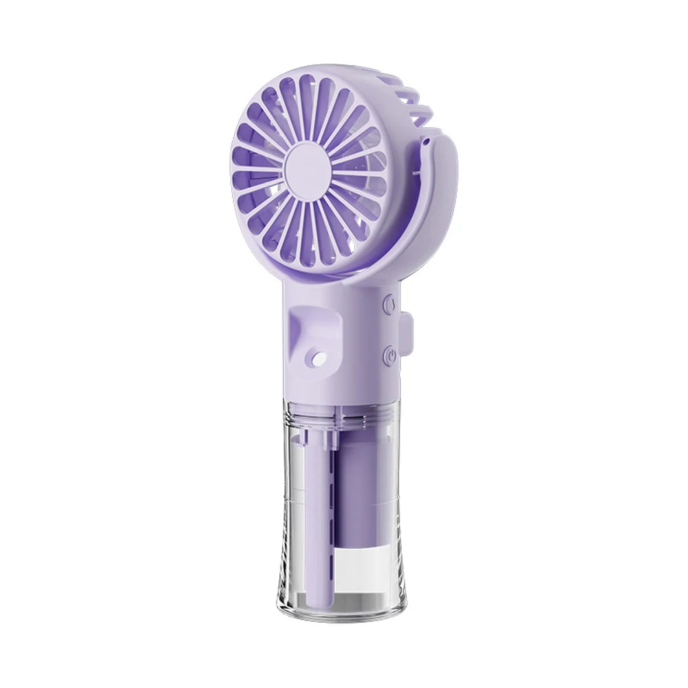 Miniventilador portátil de mano, dispositivo de pulverización de agua, con carga USB, 4 velocidades, para colgar en el cuello, Personal
