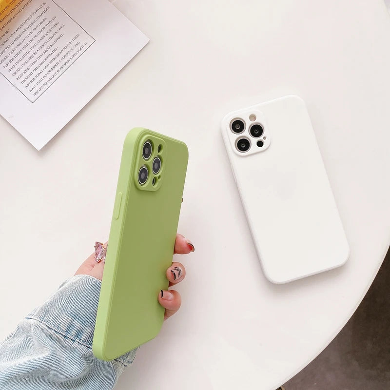 Funda de teléfono con protección de cámara para iPhone 11, 12, 13, 14 Pro Max XS X XR 7 8 Plus SE 2020, fundas traseras de parachoques a prueba de golpes