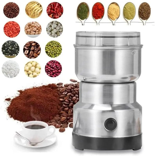 Molinillo Eléctrico de cuatro bordes para cocina, máquina multifuncional para moler granos, nueces, cereales, especias y granos, molinillo de café para el hogar