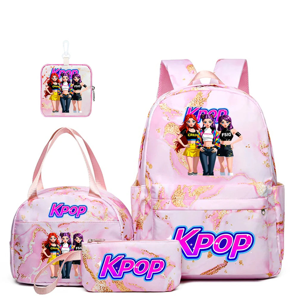 Juego de 4 mochilas con diseño de grupo femenino de K-POP. El regalo perfecto para los fans del kpop.