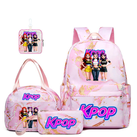 Juego de 4 mochilas con diseño de grupo femenino de K-POP. El regalo perfecto para los fans del kpop.
