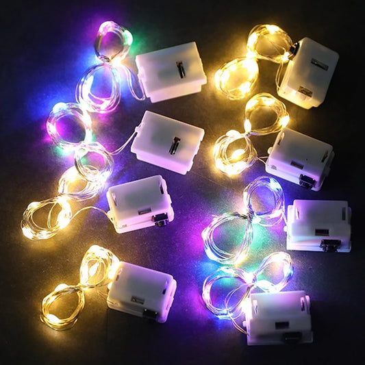 LED-Lichterketten mit Knopf und Batterie, Weihnachtsbaumketten, Hochzeit, Neujahr, Schlafzimmer, Wohnzimmer, Gartendekoration
