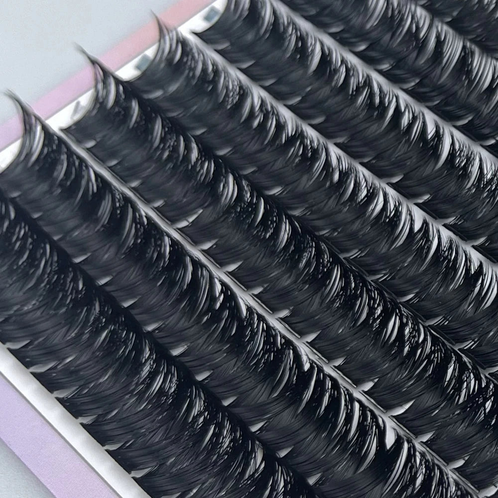 Paquete de 160 grupos de pestañas de visón C/D Curl pestañas individuales naturales rusas 8-16mm DIY extensiones de grupo de pestañas herramientas de maquillaje