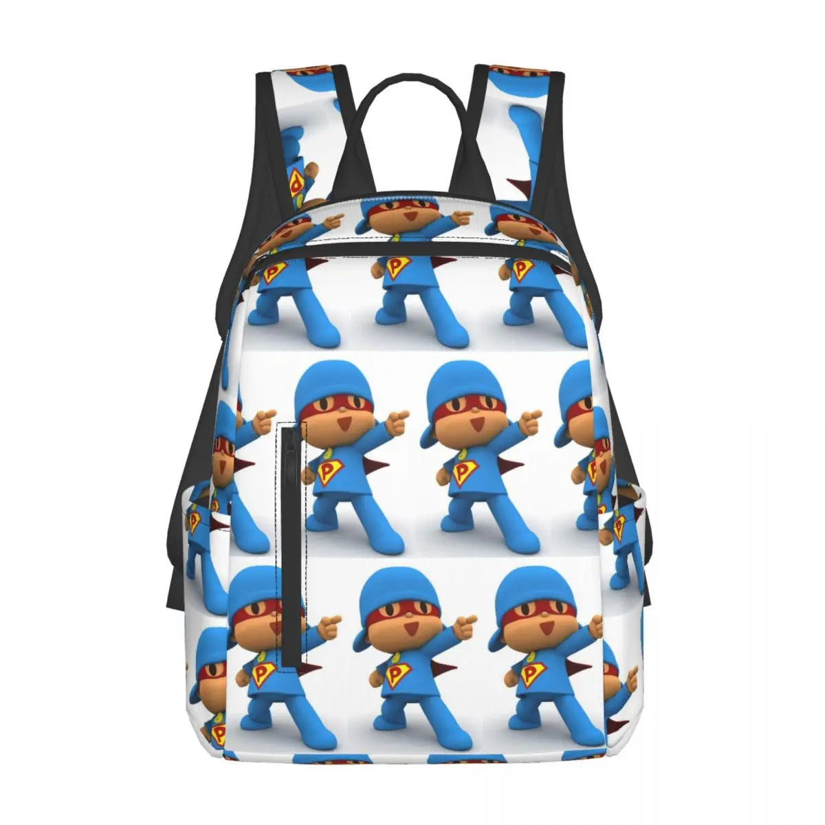 Mochila azul de dibujos animados de Pocoyo para niños, mochila de gran capacidad para niños, mochila escolar, bolsos de hombro para hombres y mujeres