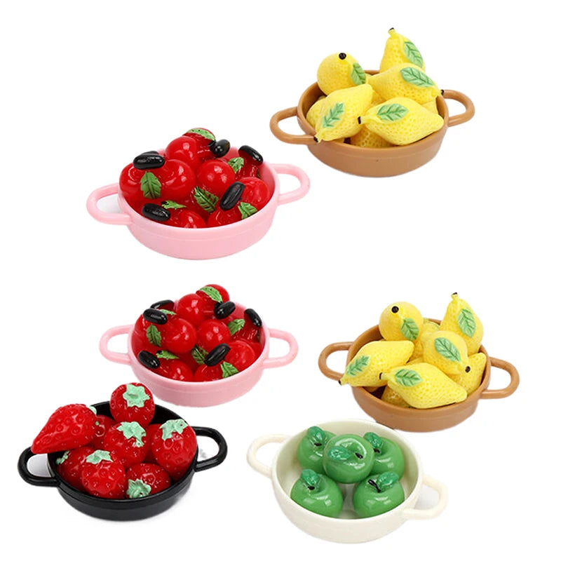 Mini olla para casa de muñecas, modelo de casa de muñecas en miniatura, utensilios de cocina decorados, accesorios para casa de muñecas, 1 ud.