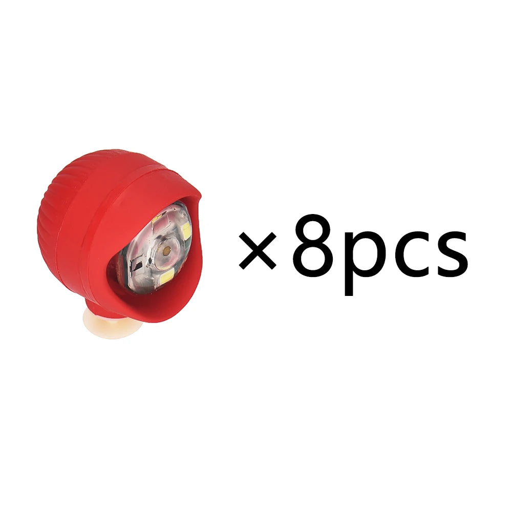 8 luces LED de PVC para zapatos, accesorios ideales para caminar de noche, acampar y pasear perros, luces para zapatos, 3 modos de iluminación