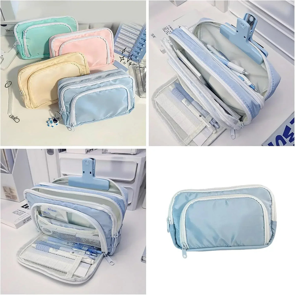Estuche para lápices de las Chicas Superpoderosas, estuche para lápices con múltiples bolsillos, bolsa para lápices de gran capacidad para estudiantes, bolsa organizadora de papelería, regalo