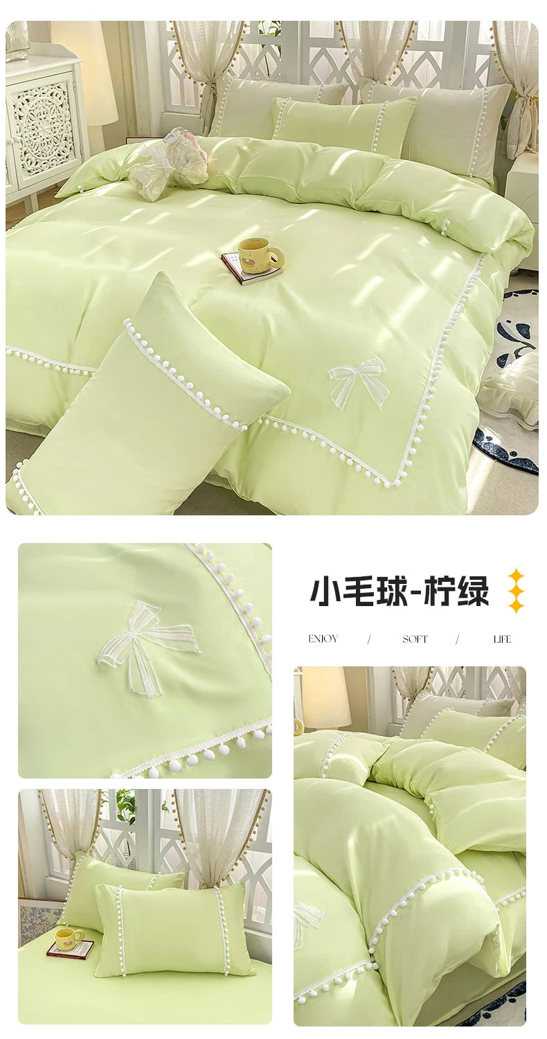 Funda de edredón de bola de vellón grueso, juego de cuatro piezas suave y cómodo, 180x220, 220x240, ropa de cama de varios tamaños, nuevo estilo