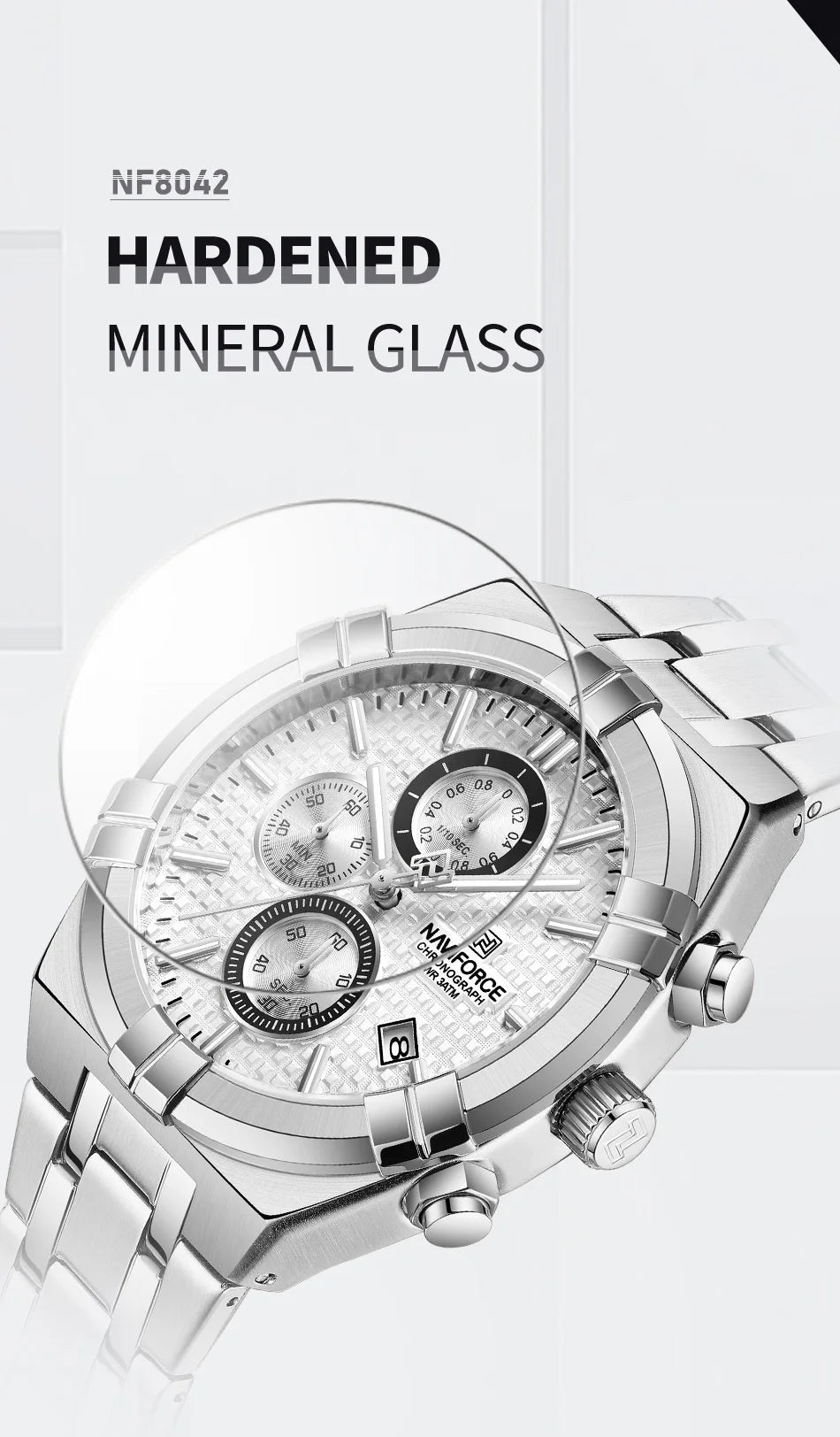NAVIFORCE relojes originales para hombre, cronógrafo deportivo de cuarzo a la moda, reloj de pulsera para hombre Simple salvaje resistente al agua con pantalla