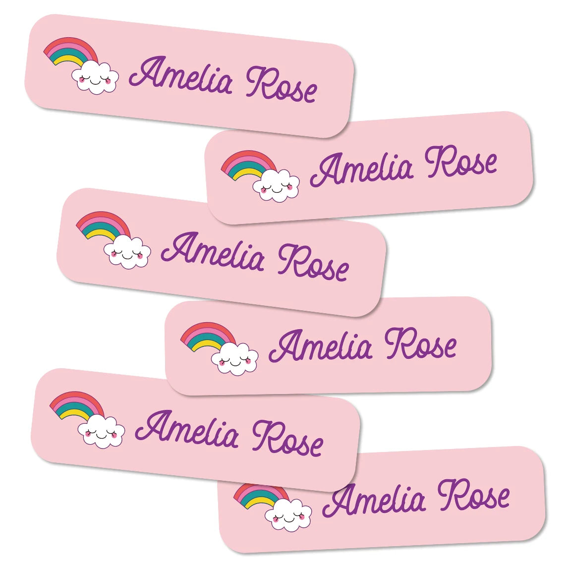132 pegatinas de nombre personalizadas para niños, etiquetas de nombres impermeables personalizadas para botellas, loncheras, útiles escolares