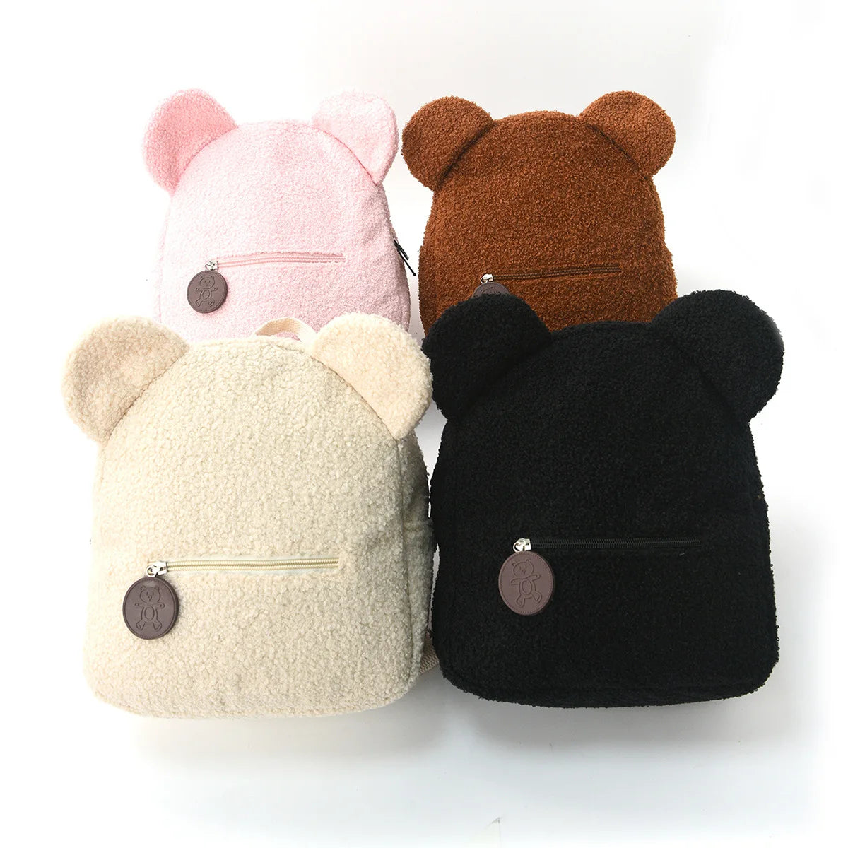 Mochila de felpa para niños, mochilas con orejas de oso a la moda, mochila de dibujos animados para niños, mochila de pana para niñas, regalo para niños