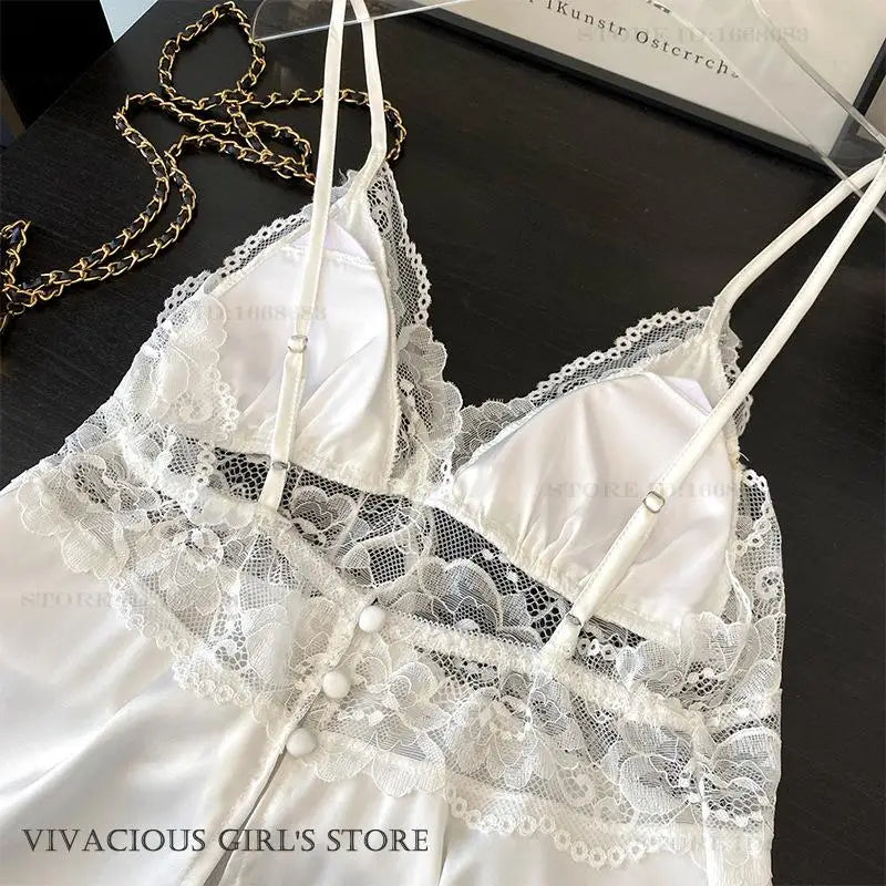 Conjunto de pijamas con tirantes para mujer, ropa de salón, lencería íntima de encaje calado Sexy, ropa de dormir, novedad de verano, Top y pantalones cortos con tirantes, ropa de casa