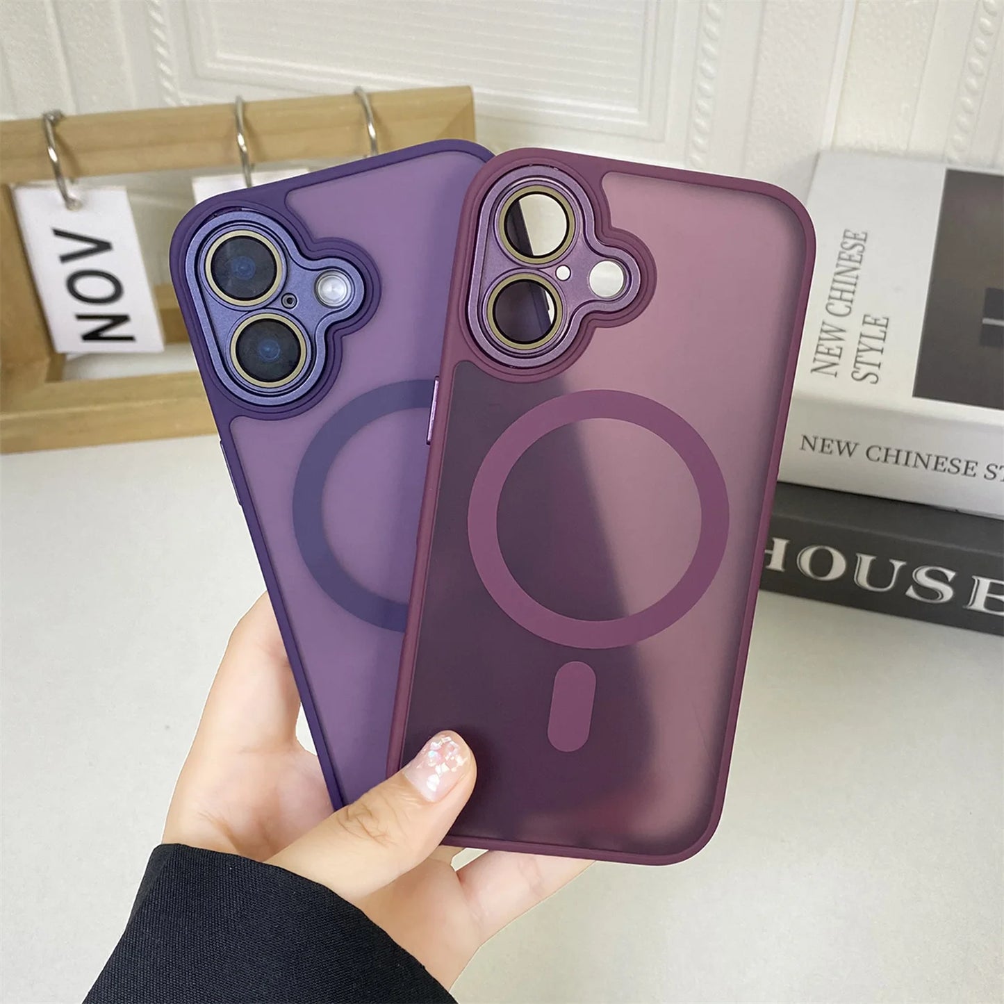 Funda de teléfono magnética translúcida para iPhone 15 14 Pro Max 16 Plus, funda mate para Magsafe para iPhone 16 13 12 11 Pro Max