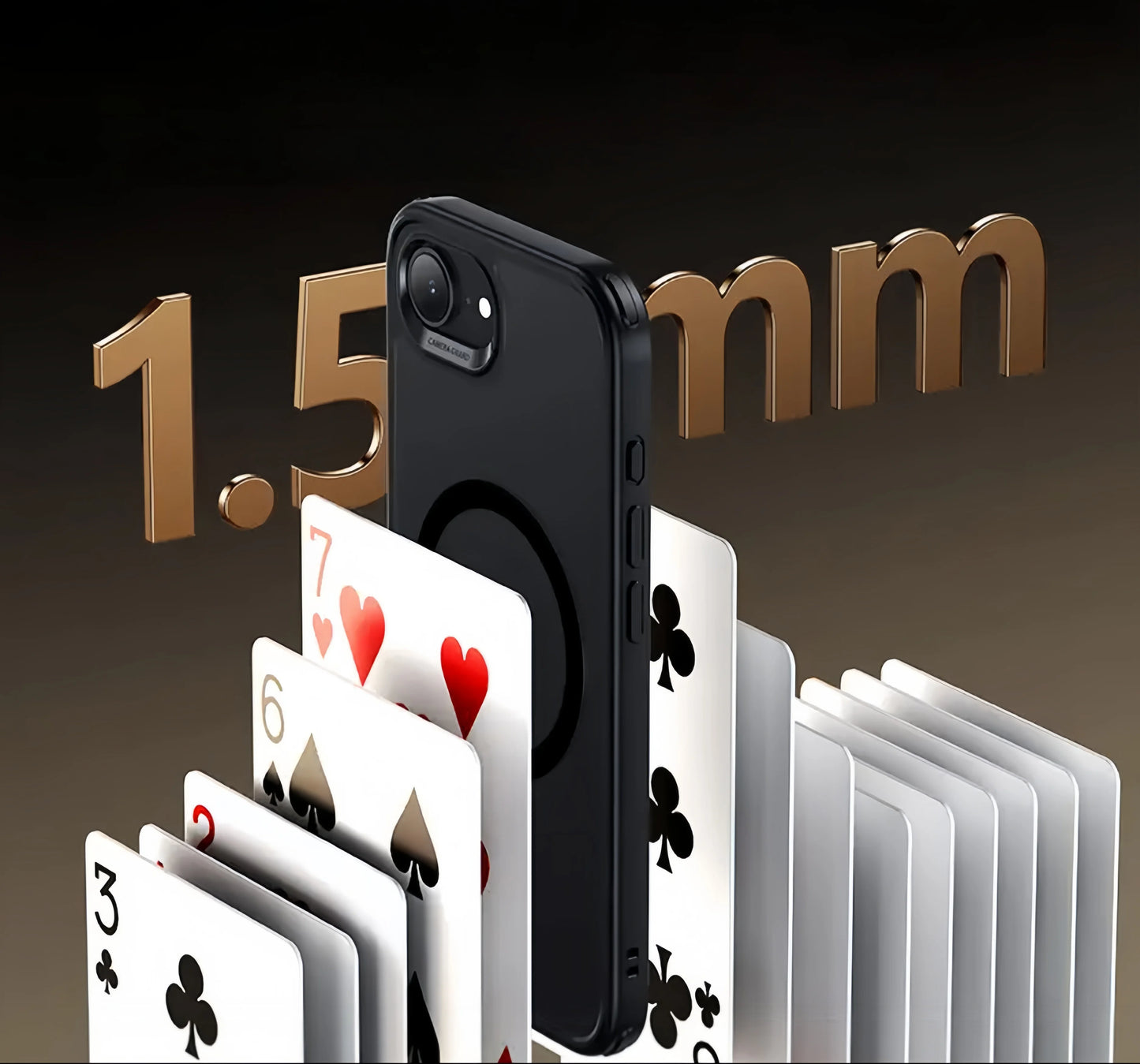 Funda para iPhone 17e/16e con Magnético, Translúcida, Mate, Antigolpes y Protectora - Negra