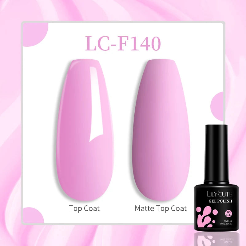 LILYCUTE-esmalte en Gel para uñas, barniz semipermanente para manicura, con LED UV, 129 colores, 7ML