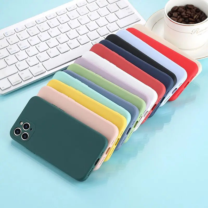 Funda de teléfono con protección de cámara para iPhone 11, 12, 13, 14 Pro Max XS X XR 7 8 Plus SE 2020, fundas traseras de parachoques a prueba de golpes