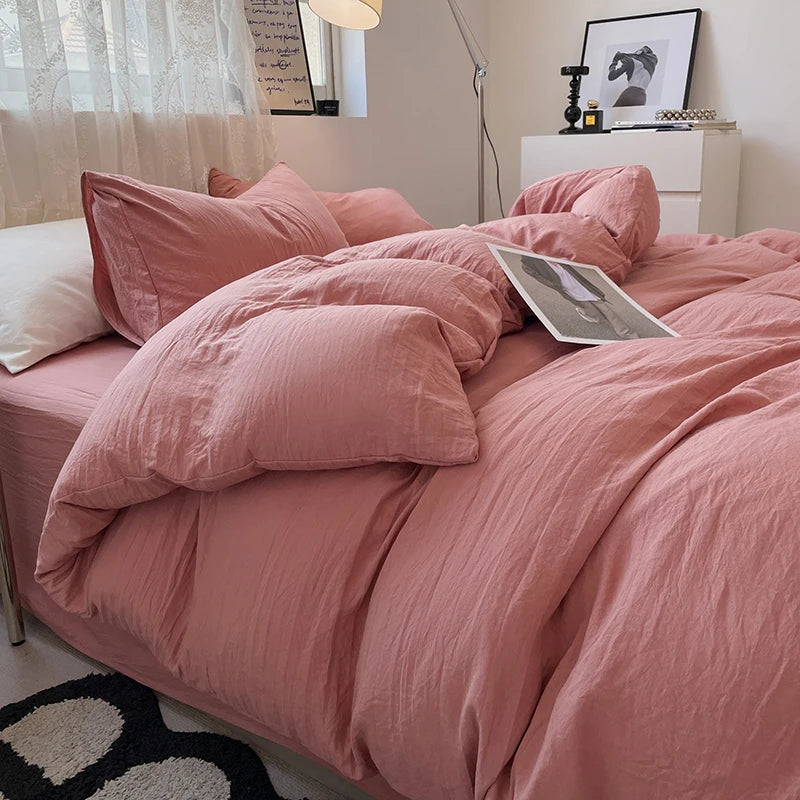 Juegos de fundas de edredón gris oscuro a la moda, fundas de edredón cepilladas, juegos de cama individual doble Queen, funda de almohada para niños, funda de edredón sólida