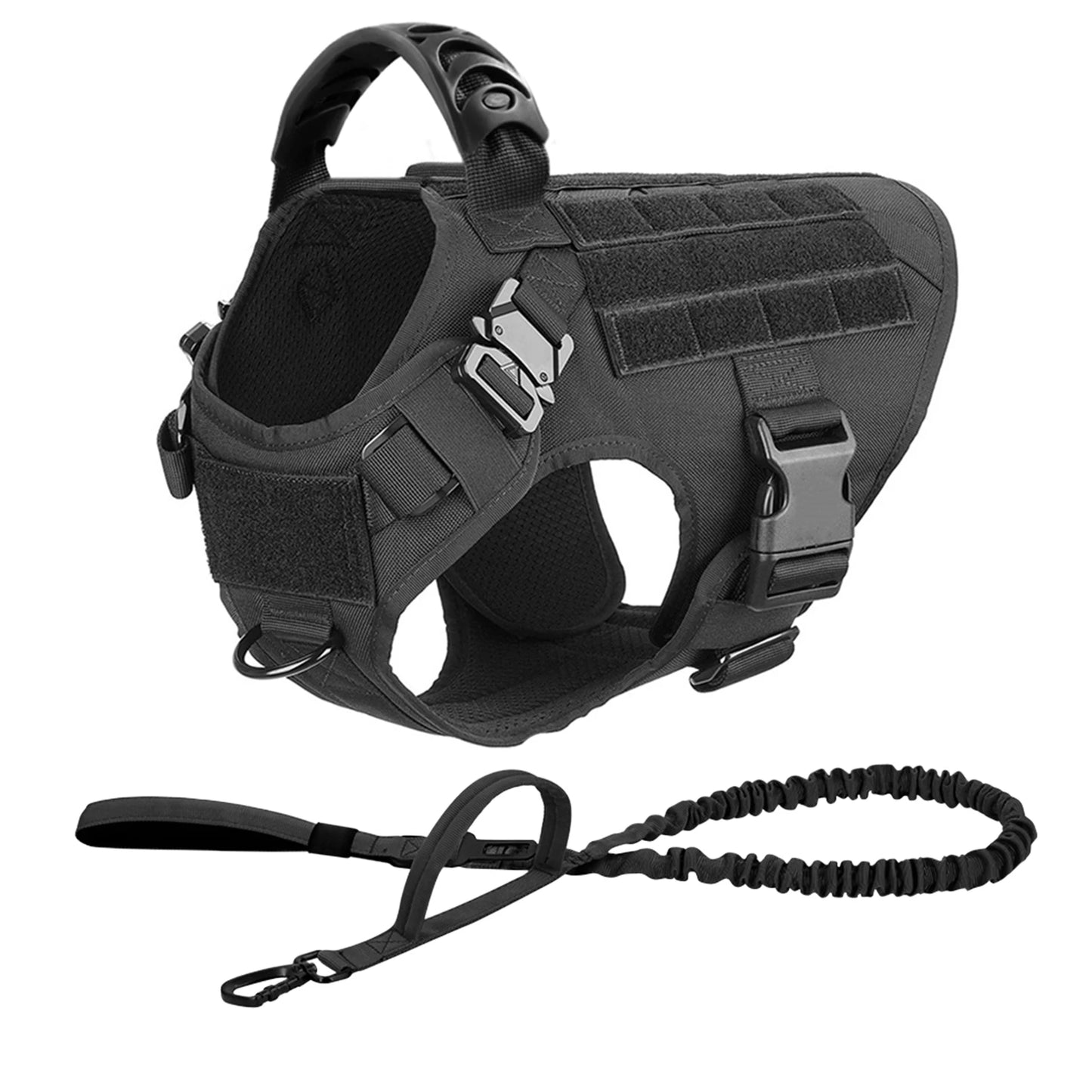Arnés táctico para perros, conjunto de correa para perros grandes, arneses militares para entrenar, caminar, cazar, chaleco para mascotas, mango sin tirar, Malinois