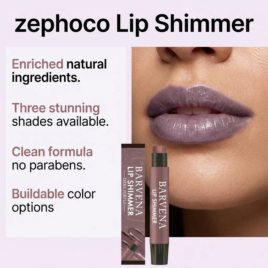 Brillo Labial con Tinte Morado Oscuro, Bálsamo Labial en Barra de Larga Duración, Hidratación con Acabado Natural Luminoso, Maquillaje Humectante y Nutritivo