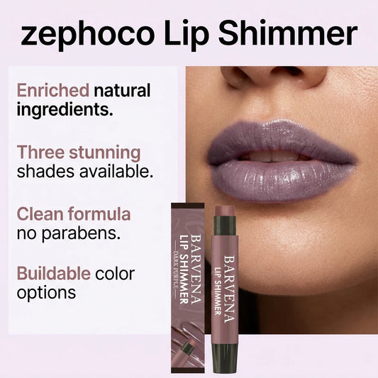 Brillo Labial con Tinte Morado Oscuro, Bálsamo Labial en Barra de Larga Duración, Hidratación con Acabado Natural Luminoso, Maquillaje Humectante y Nutritivo
