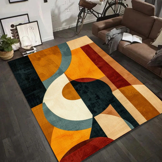 Alfombra con patrón geométrico abstracto, alfombra Art Deco moderna para sala de estar, decoración del hogar, dormitorio, decoración de la sala de estar