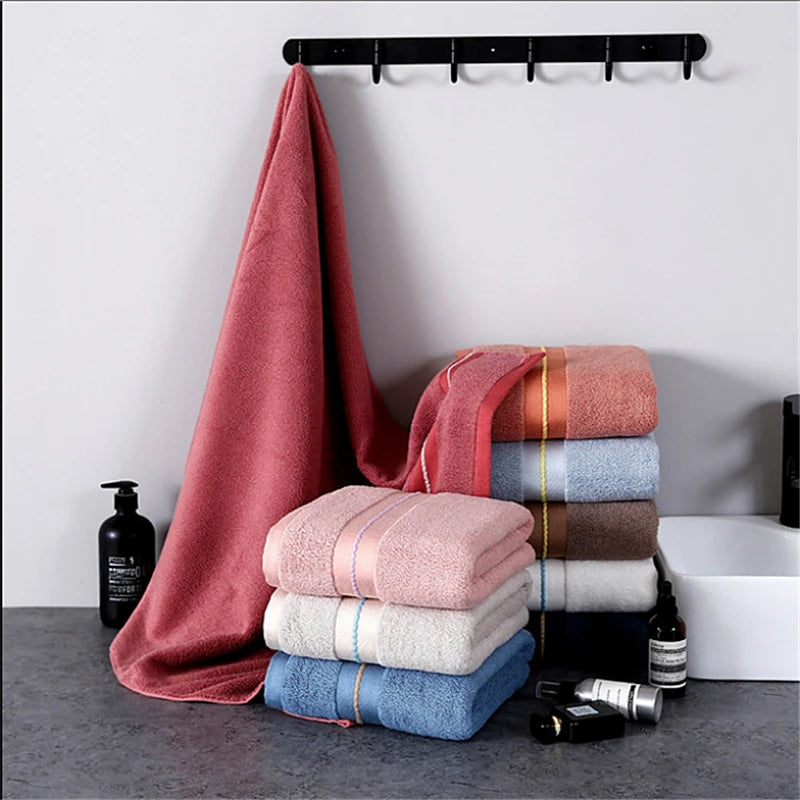 Toalla de algodón puro, toallas absorbentes para adultos, Color sólido, toalla de ducha de mano suave y absorbente para la cara, 34x74cm