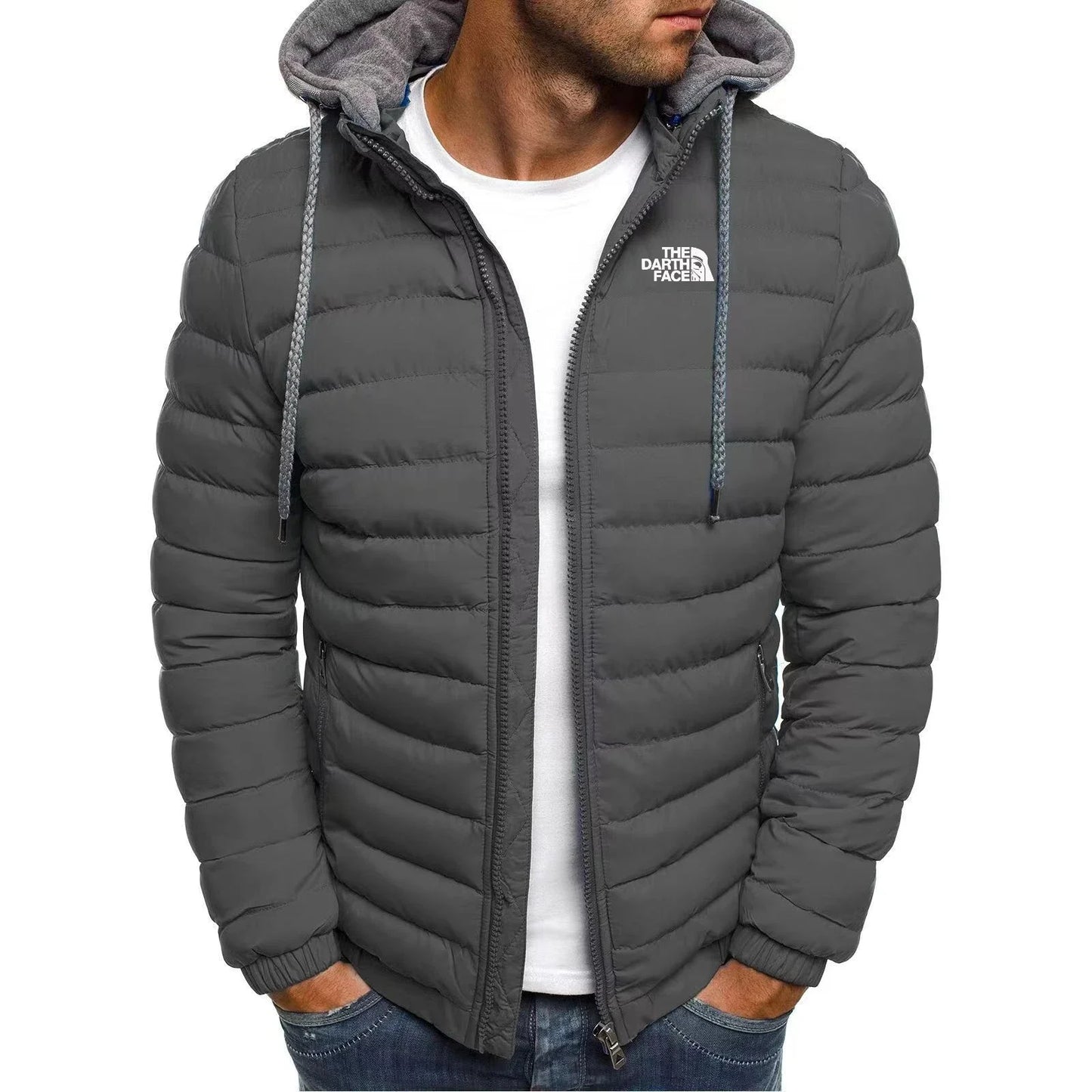 Chaqueta con capucha de hombre, cálida, con cremallera, para invierno, estilo casual, para exteriores, negocios, viajes, corte ajustado, a la moda, 2026