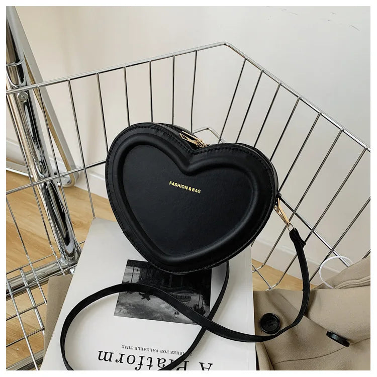 Gran oferta de bolsos cruzados con forma de corazón para mujer, bandoleras de piel sintética sólidas, bolsos de moda
