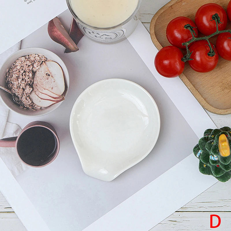 Soporte y bandeja versátil de cerámica blanca, perfecto para cucharas de café y sopa, organizador de cocina, utensilios de cocina, vajilla〔CC11〕