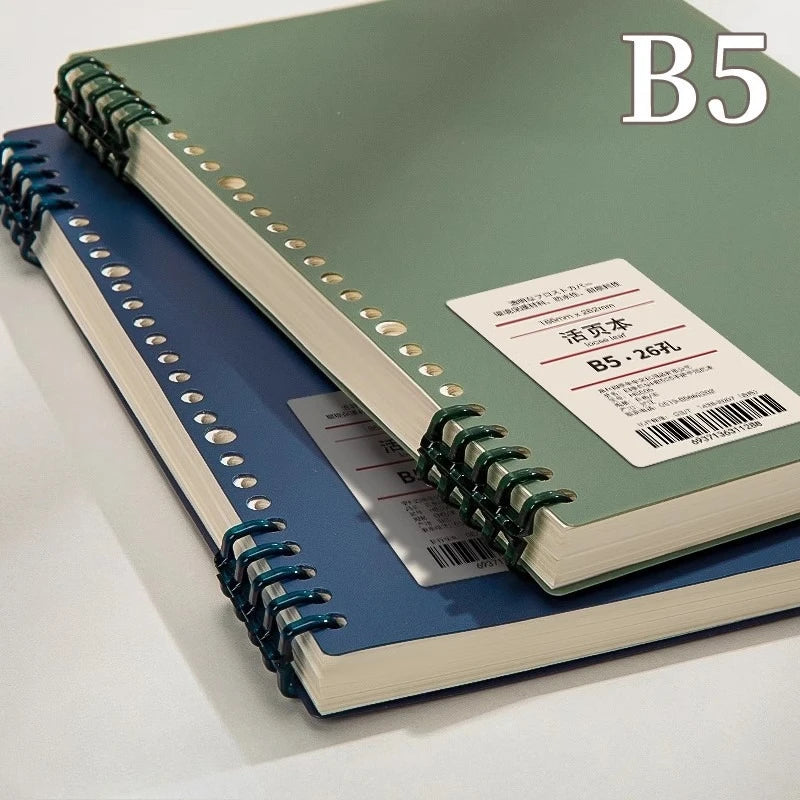 Cuaderno Espiral de 60 Hojas B5, Diseño Vintage de Alta Estética, Hojas Sueltas, Agenda para Oficina y Material Escolar