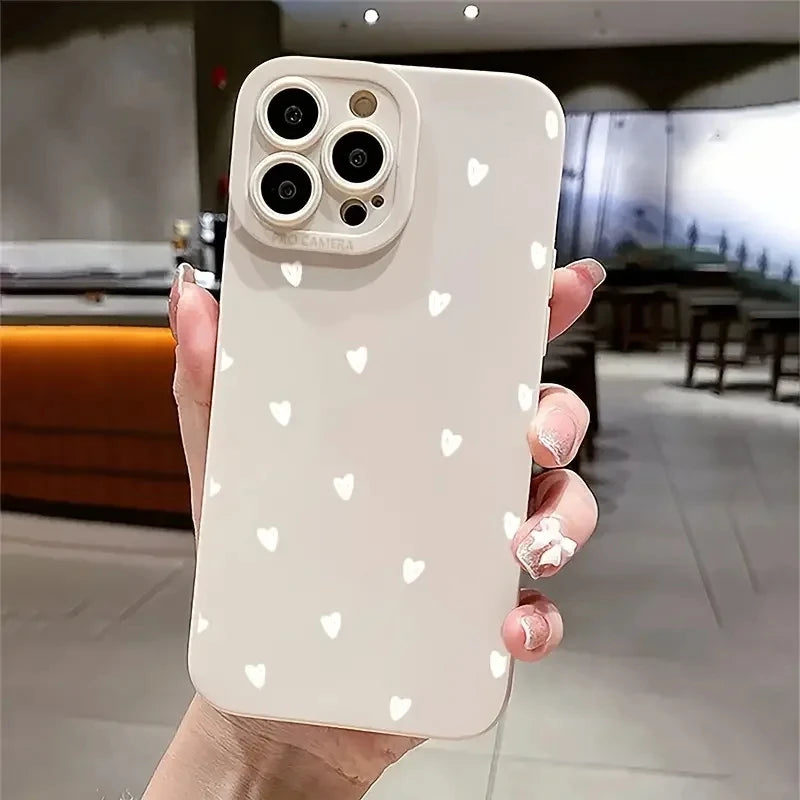 Funda para iPhone 17, Fundas para iPhone 16, Funda de Teléfono con Estampado de Corazones Pequeños y Lindos para iPhone 15 Plus, 14 Pro Max, 12, 11, 13, 17E, 17