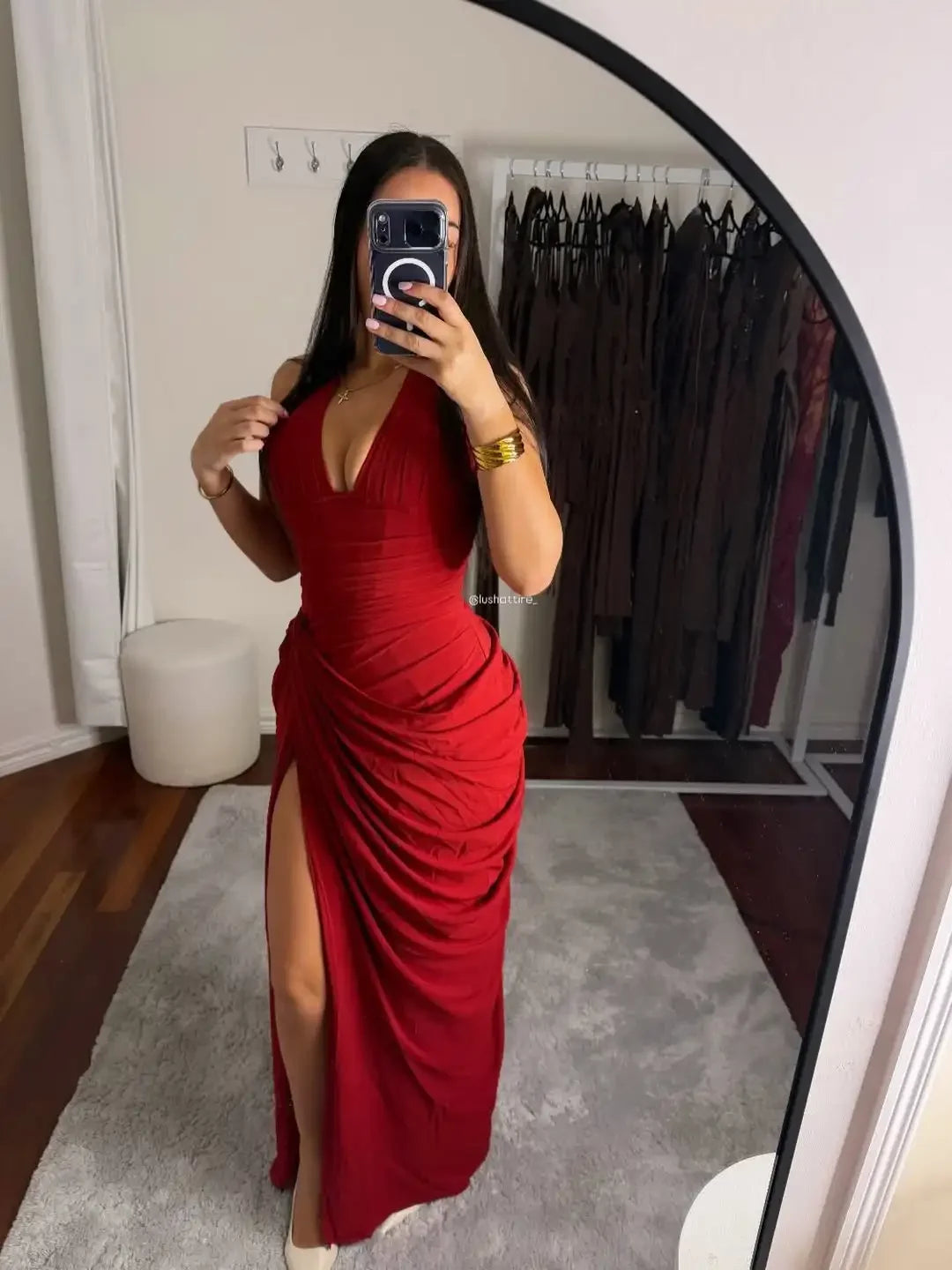 Vestido Maxi Plisado Sólido Sexy con Cuello Halter para Mujer, sin Mangas, sin Espalda, con Cintura Ajustada y Abertura, Vestidos de Fiesta de Verano 2026