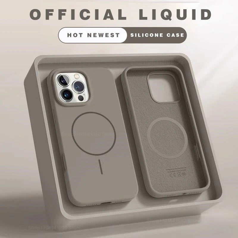 Funda de teléfono magnética para iPhone 15, 14, 16 Plus, 11, 12, 13, 17 Pro Max Air, carcasa de silicona a prueba de golpes para fundas de carga inalámbrica Magsafe, fundas de teléfono iphone 17 16 pro max