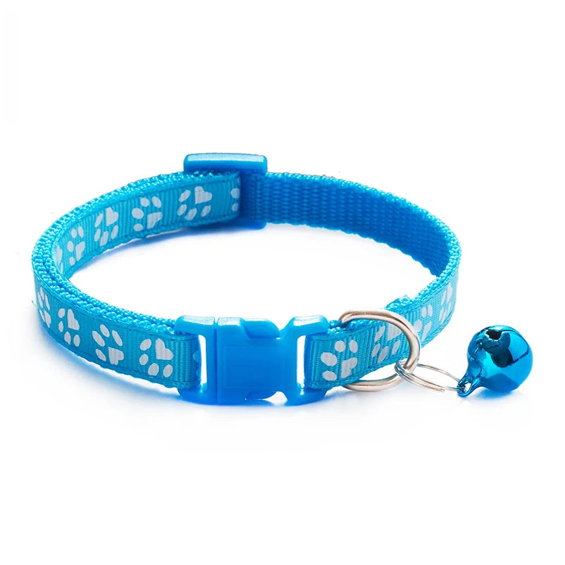 Collar de Moda para Gatos, con Patrón Colorido y Campana, Ajustable, para Gatos y Gatitos, Collar con Anillo DIY, Accesorios para Mascotas