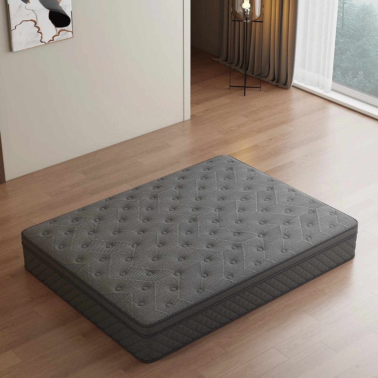 12/14 Inch Gel Memory Foam Hybrid Mattress Twin Full Queen King Sizes Mattress Bed In A Box, Euro Top Medium Firm for Back & Lumbar Support, Individual Pocket Spring Bed for Motion Isolation & Fiberglass Free