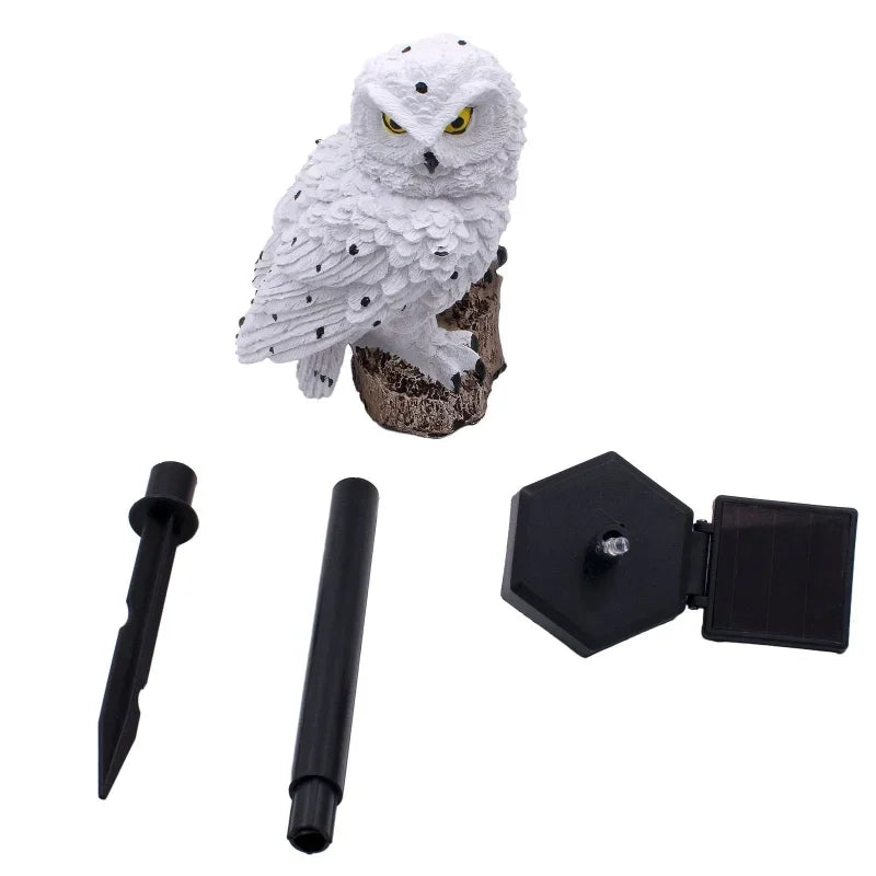 Nuevo 1 Uds. Luces de búho decorativas para exteriores, lámpara de pie para césped con energía Solar, iluminación de paisaje impermeable, camino, linterna LED de animales