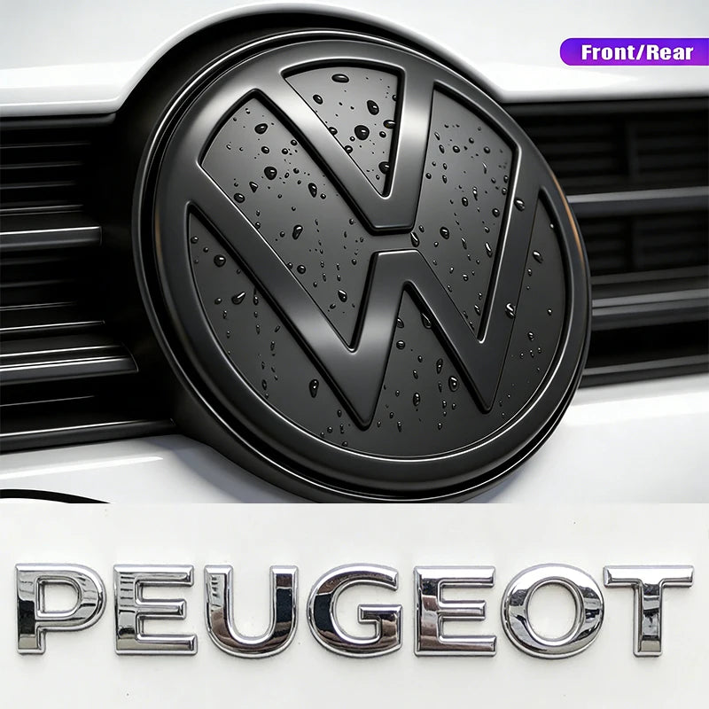 2 pegatinas con el logotipo del coche para la parrilla delantera, la cubierta del maletero y el emblema de la tapa del maletero, para VW Golf, Amarok, T5, Phaeton, Teramont.
