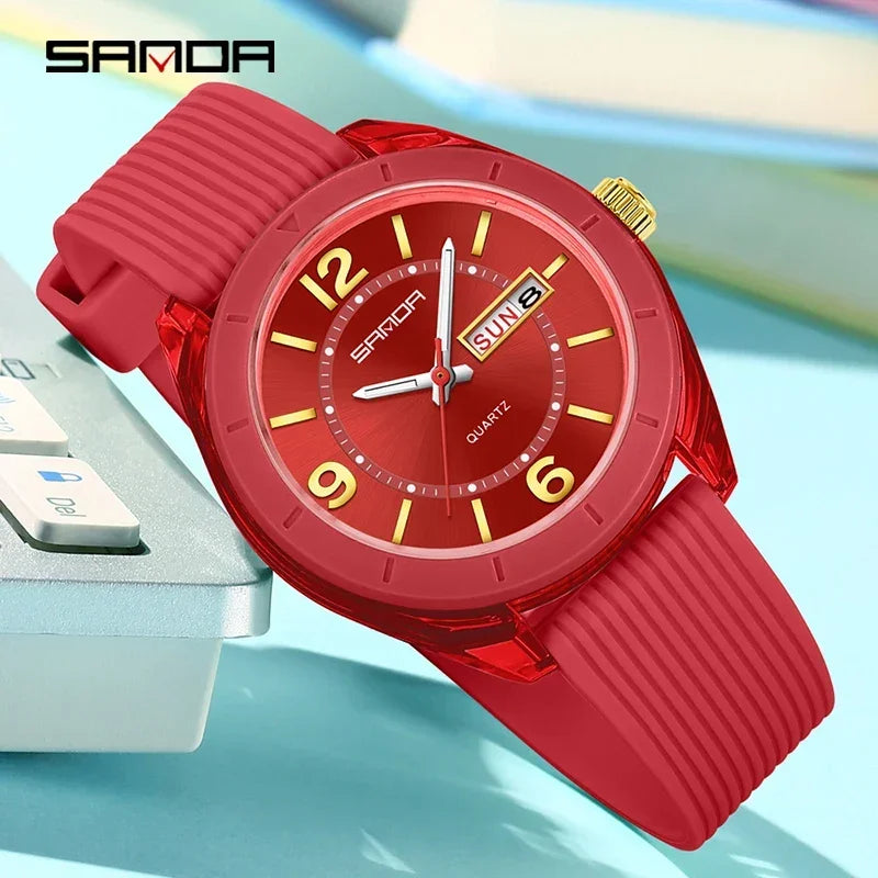 Reloj de Pulsera SANDA para Mujer, Nuevo, Moderno, Deportivo, de Cuarzo, con Fecha, Semana, Resistente al Agua, Luminoso, Elegante