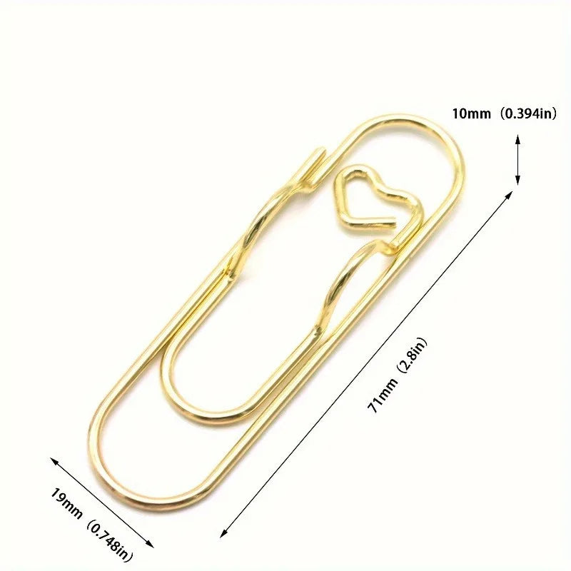 Clip multifuncional para bolígrafo con diseño de amor, 4 unidades, clip de papel portátil con botón para colgar, accesorios de papelería para cuadernos
